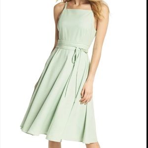 Gal Meets Glam Collection Caroline Linen Blend Fit & Flare Dress.